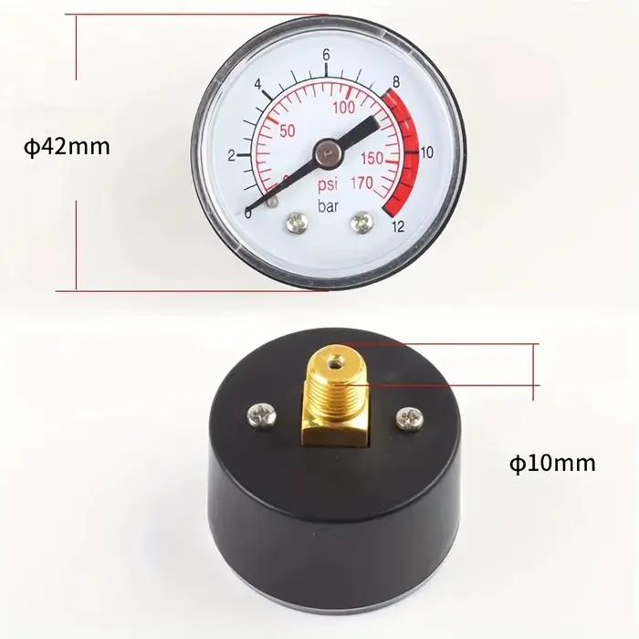 Manomètre de compresseur d'air 0-12Bar 0-170PSI, Instrument de mesure du fluide hydraulique, 1 pièce