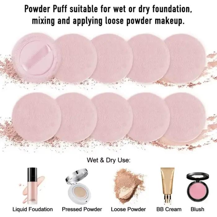 Houppettes en coton pour poudre cosmétique 5 pièces applicateur de fond de teint et de maquillage pour une application précise et soins de la peau occasions quotidiennes et spéciales
