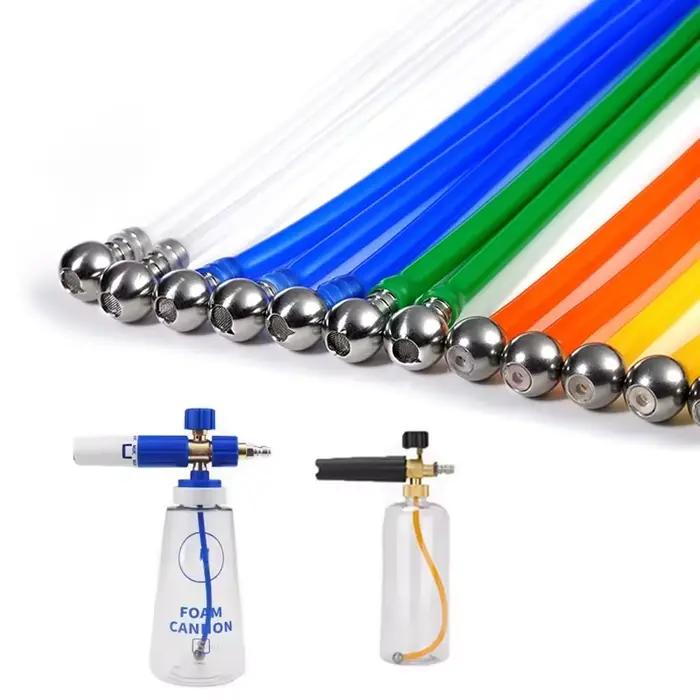 Pommeau de lance à mousse coloré et découpable avec boule filtrante en acier inoxydable, compatible avec la plupart des lanceurs à mousse pour le lavage de voitures à haute pression