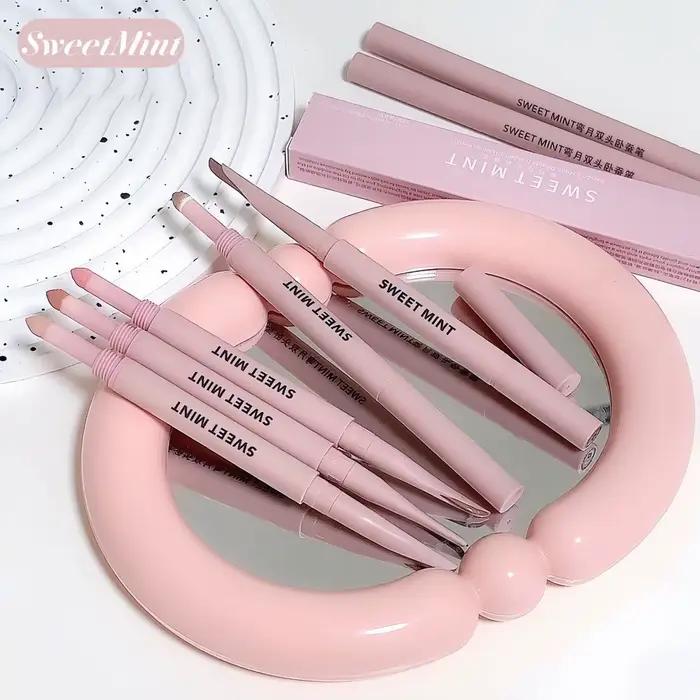Sweetmint ménisque Double extrémité ver à soie Eyeliner ombre mettre en évidence naturellement éclaircissant maquillage des yeux longue durée deux-en-un