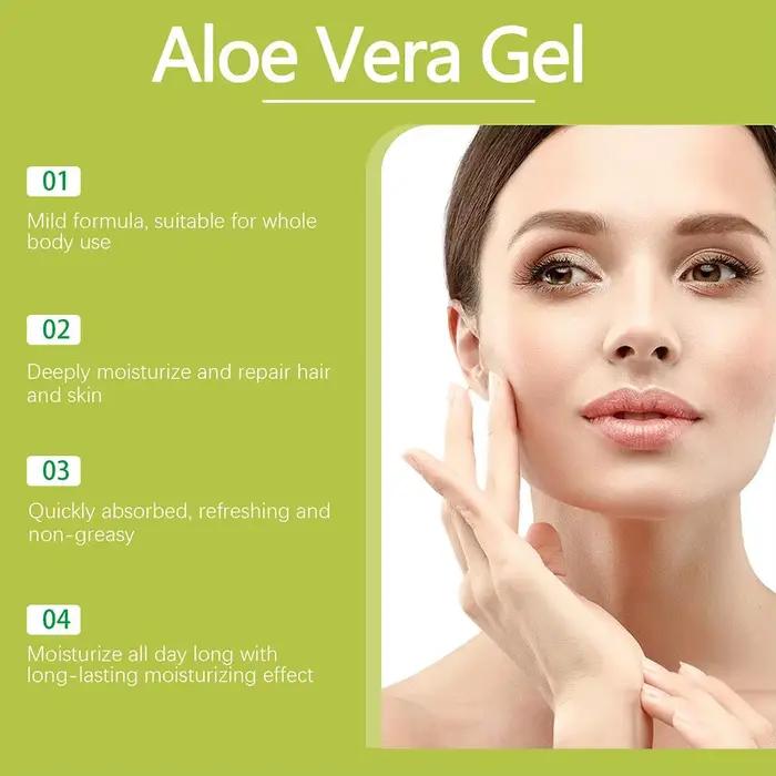 Gel d'aloe vera naturel pour réparer les coups de soleil, crème hydratante nourrissante pour le visage, soin de la peau, crème pour le visage et le corps