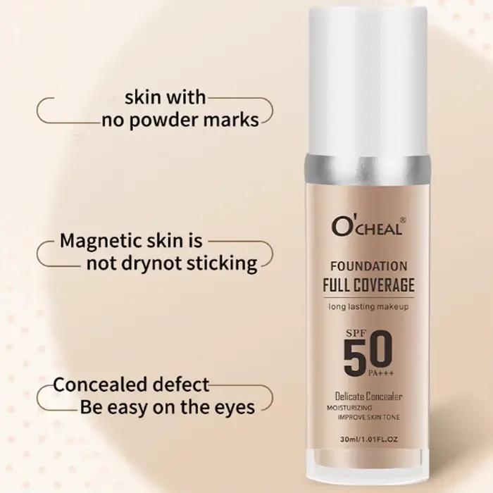 Fond de teint liquide blanc longue durée imperméable BB crème éclaircissante pour Halloween et soirées de maquillage Cosplay