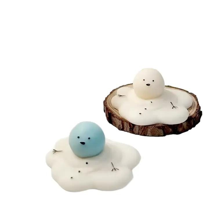 Moules en silicone pour bougies, savons, gâteaux, glaces et pâtisseries, motifs bonhomme de neige fondant, pour Noël et DIY