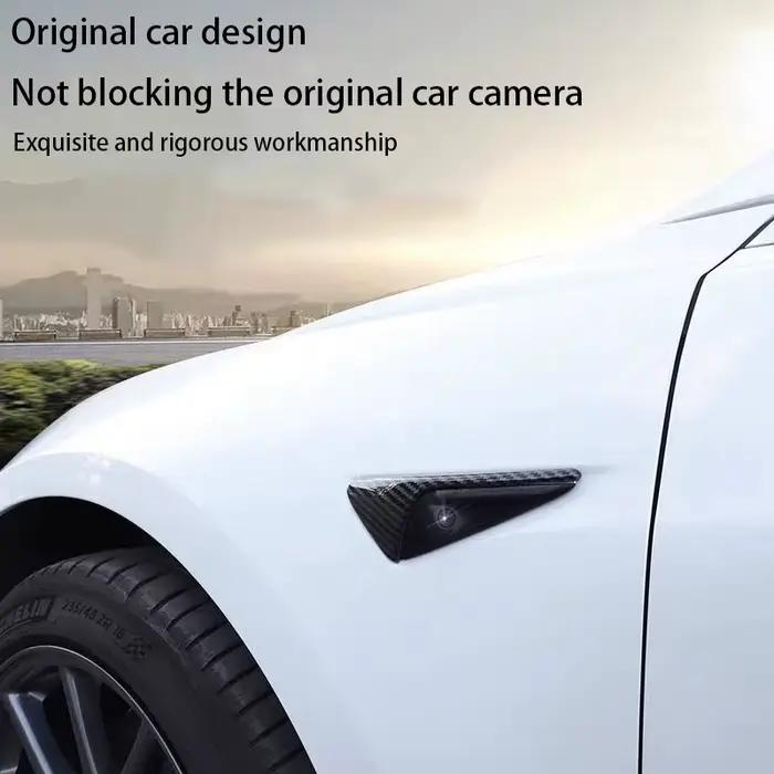 Couverture de caméra latérale en ABS à motif carbone pour Tesla Model 3 Highland 2024 Model Y Juniper 2026, accessoires autocollants pour panneau ABS