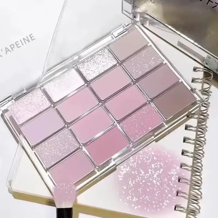 Palette de poudre scintillante marron rose