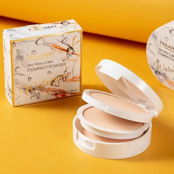 TLM TAILAIMEI poudre compacte gâteau bidirectionnel avec bouffée finition mate