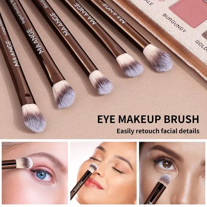 MAANGE 20 pièces/ensemble pinceaux de maquillage professionnels Double extrémité fond de teint correcteurs Blush ombres à paupières brosse pour mélange de poudre de crème liquide