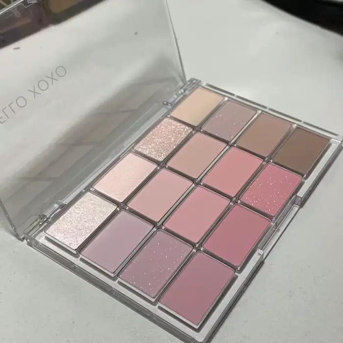 Palette de poudre scintillante marron rose