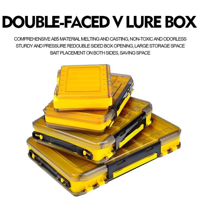 PROBEROS Boîte de rangement durable pour appâts et outils, 10 compartiments, double face, pour tous les équipements de pêche, accès facile pour toutes les aventures de pêche