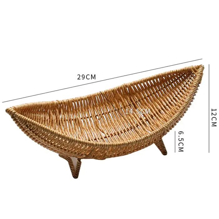 Mir de rangement en rotin pour table basse, bol de fruits, égouttoir creux, assiette de fruits, décoration d'intérieur