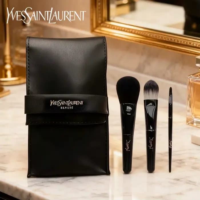 Kit de pinceaux de maquillage intégrés essentiels YSL Model 3 pièces