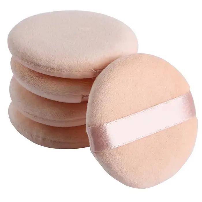 Bouffée ronde de fond de teint en poudre pour le visage