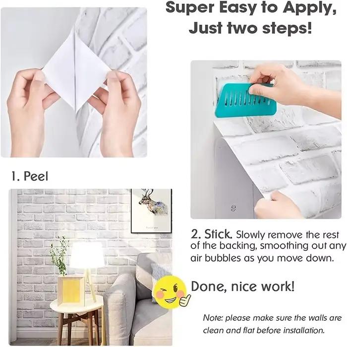 Papier peint en brique Peel And Stick pour chambre à coucher Faux brique armoires De cuisine décor à la maison Stickers muraux Papel De Parede autocollants Muraux