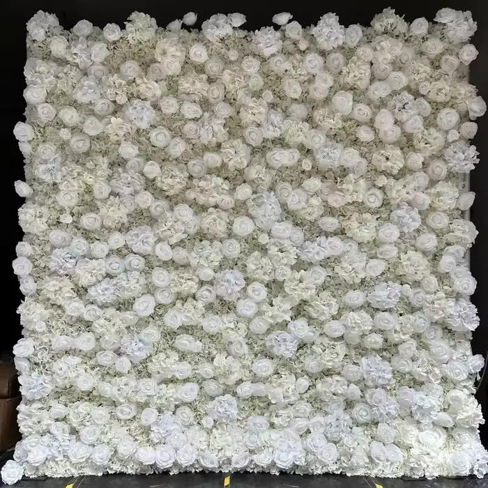 Panneau mural de fleurs 3D en soie, Rose, décoration murale florale pour mariage, décoration de maison, arrière-plan, boutique, Arrangement Photo de fête