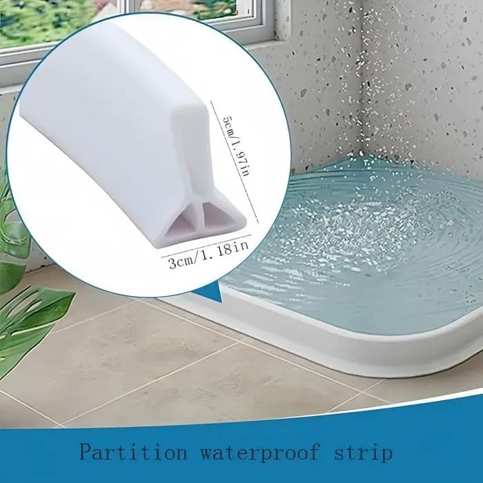 Barrière d'eau de douche pliable, bande de silicone autocollante, protection anti-éclaboussures, seuil de douche flexible