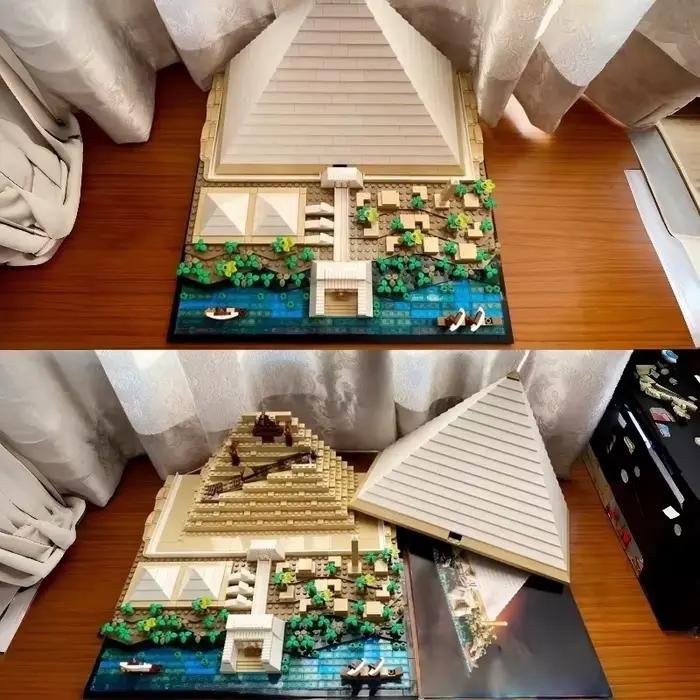Nouvel ensemble de construction de la Grande Pyramide de Gizeh de 1476 pièces, cadeau de Noël pour enfants et adultes, modèle de pyramide égyptienne à faire soi-même