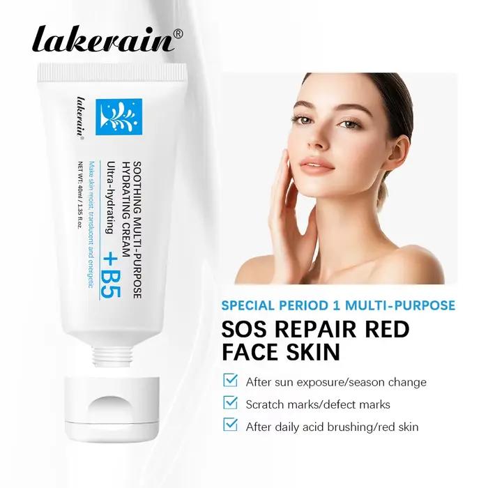 Crème réparatrice hydratante et nourrissante pour peaux sèches et rouges amélioration réparation solaire multipurpose Lakerain