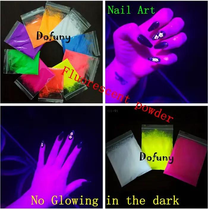 Poudre fluorescente néon 20g, pigment à paillettes pour ongles, poudre de phosphore fluorescente, sans poudre scintillante dans la nuit pour le maquillage, savon de bricolage