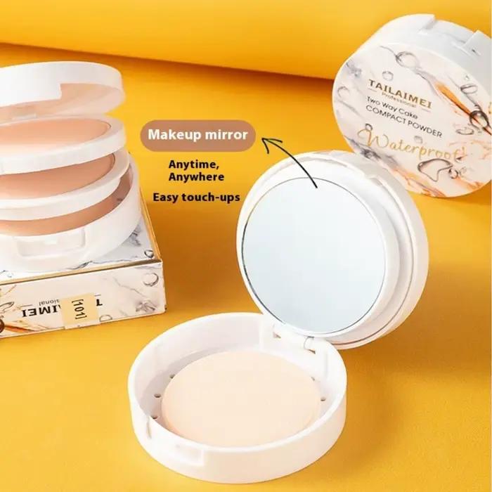 TLM TAILAIMEI poudre compacte gâteau bidirectionnel avec bouffée finition mate