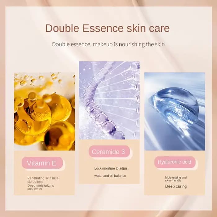 HOJO 2 en 1 Base visage liquide brume fond de teint crème couverture complète correcteur contrôle de l'huile