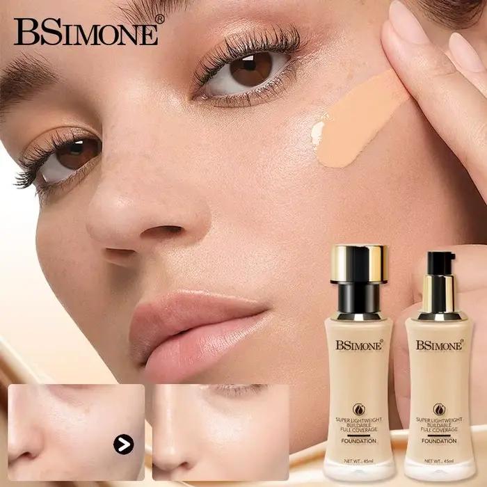 BSIMONE Fond de teint liquide 6 couleurs correcteur de base de maquillage pour le visage imperméable