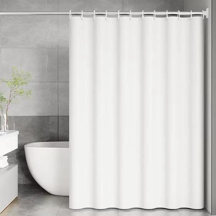 Rideau de douche uni, rideaux de salle de bain de différentes couleurs, résistant à l'eau, simple avec crochets, couleurs pures, tissu PEVA pour toilettes