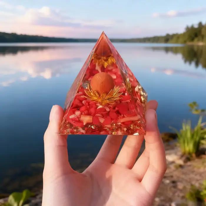 Pyramides en pierre de cristal naturel de 5 cm, pyramides en résine faites à la main, pyramides naturelles, décoration de bureau pour la méditation et le yoga, idée cadeau