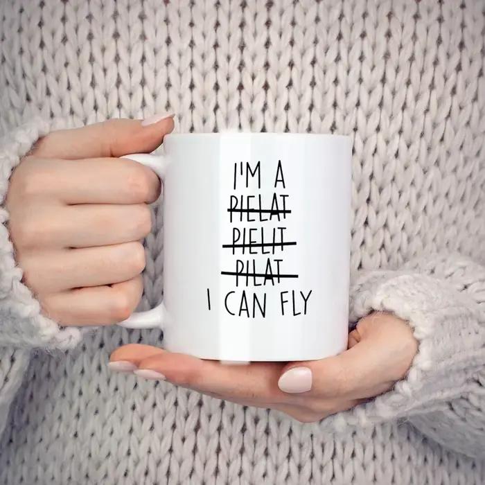 Tasse 'I Can Fly' originale, tasses à bière en céramique, tasses à café amusantes, tasse à thé, vaisselle, cadeau personnalisé, rare, de voyage, mignonne, originale