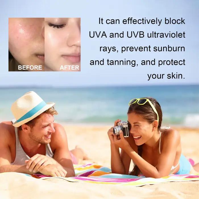 Ouhoe crème solaire corps et visage SPF 100 Protection UVA UVB bloqueur Non gras défense quotidienne pour l'été utilisation en plage en plein air 50g