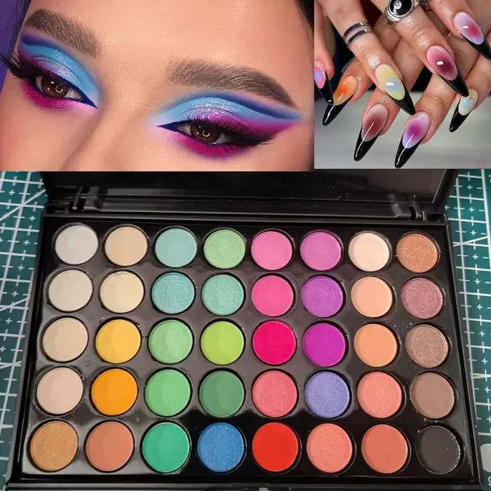 Palette de poudre à ongles mate à 40 grilles avec pinceau