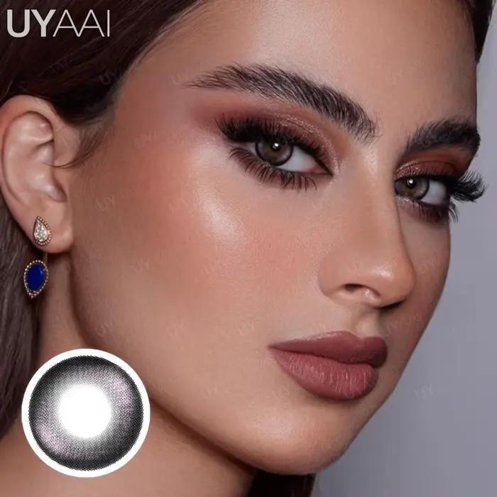 UYAAI élèves de couleur naturelle pour les yeux 1 paire de lentilles noires cosmétiques