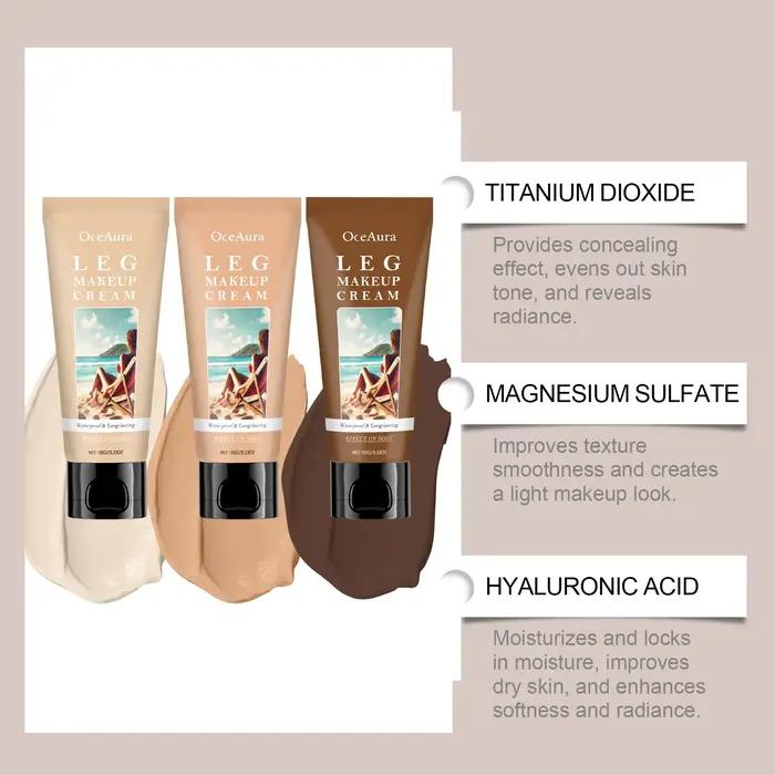 Fond de Teint Corps Effet Bronzant Maquillage Jambes Waterproof Longue Tenue Unifie