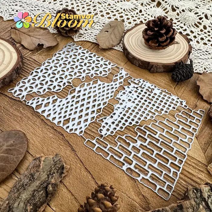Original rétro cassé Texture dentelle brique mur arrière-plans métal matrices de découpe Scrapbooking décoratif gaufrage
