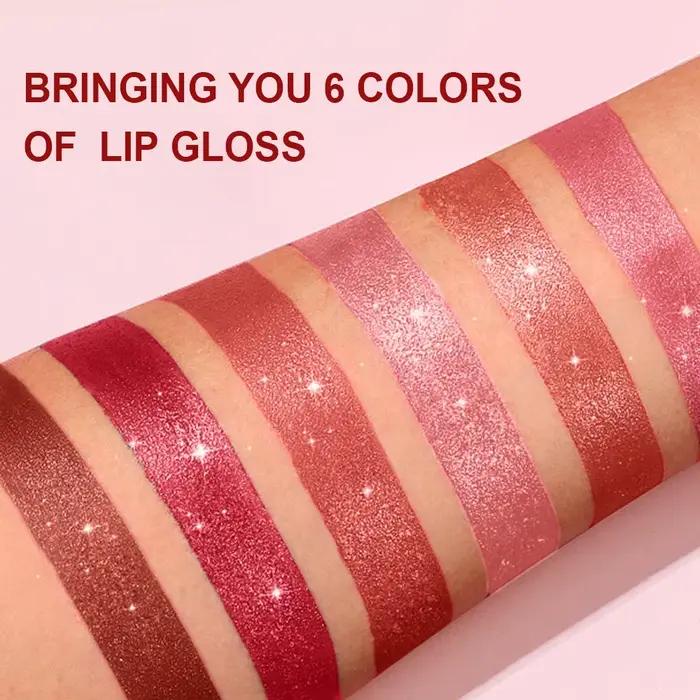 Rouge à lèvres luxueux à paillettes métalliques
