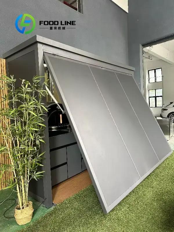 Cuisine extérieure pour barbecue avec abri et plan de travail spacieux pour une préparation facile des aliments