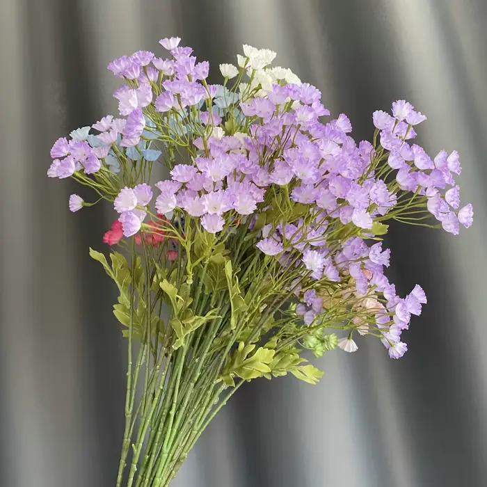 Bouquet d'herbe pour amoureux, violet, ne me m'oubli pas, décoration de fête de mariage pour maison de campagne, fleur artificielle de noël florale