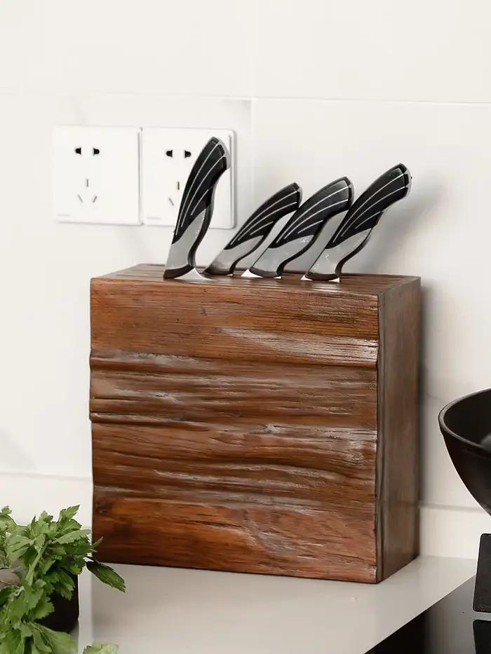 porte-outils de cuisine en bois massif