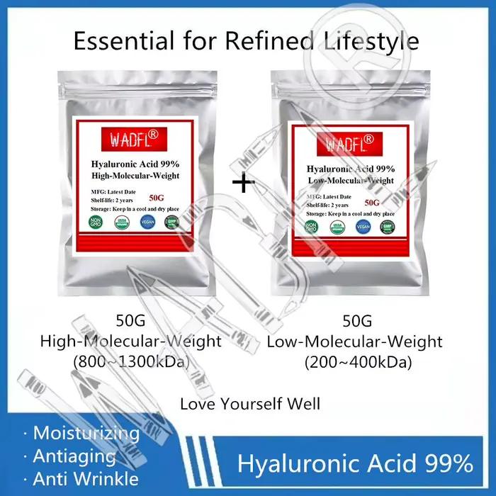 Sac rechargeable personnalisé en poudre d'acide hyaluronique
