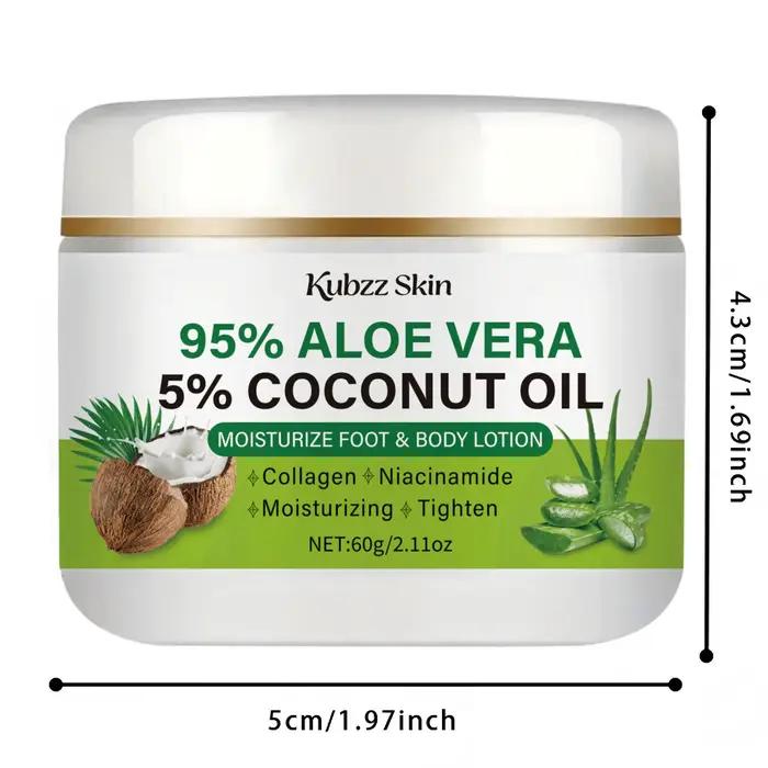 Crème hydratante à l'aloe vera et à la noix de coco, contenant du collagène, de l'acide hyaluronique et de la niacinamide, hydrate en profondeur.