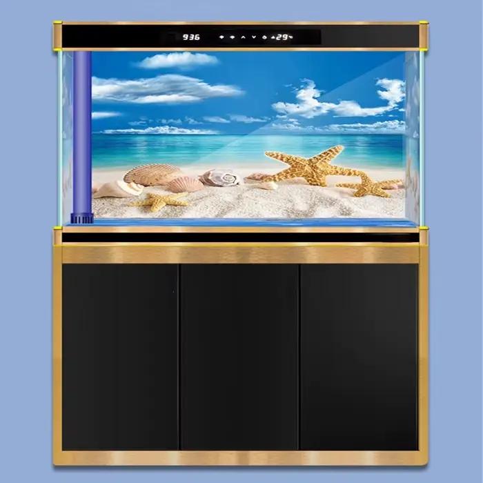 Autocollant de décoration de fond d'aquarium, autocollant de paysage d'aquarium, arrière-plan d'affiche pour Aquarium, plante d'océan, peinture de paysage aquatique