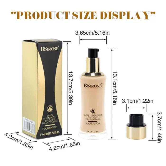 BSIMONE Fond de teint liquide 6 couleurs correcteur de base de maquillage pour le visage imperméable