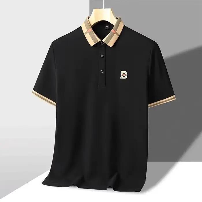 Polo à manches courtes de marque de luxe pour hommes, nouveau t-shirt Paul en coton et soie respirant haut de gamme, mode décontractée pour hommes