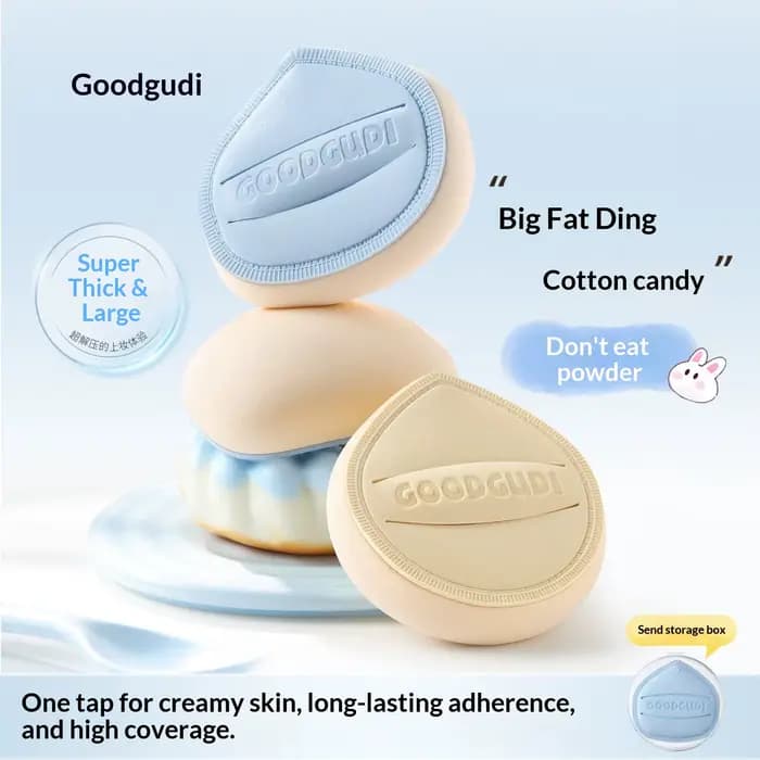 Lot de 2 éponges à maquillage épaisses en forme de guimauve