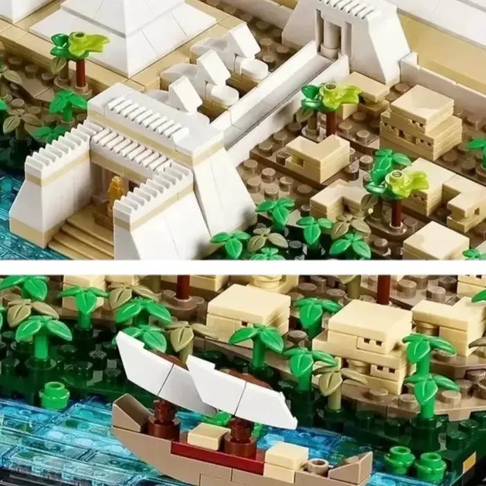 Nouvel ensemble de construction de la Grande Pyramide de Gizeh de 1476 pièces, cadeau de Noël pour enfants et adultes, modèle de pyramide égyptienne à faire soi-même