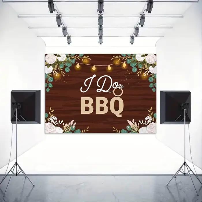 Bannière de fond - Bannière décorative de fête au motif « I Do BBQ » chaleureux et relaxant yzb