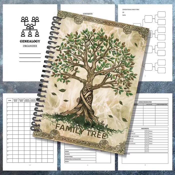 1PC Livre de généalogie et planificateur familial, Journal de recherche d'ancêtres, Cadeau idéal pour les parents, Journal de l'histoire familiale