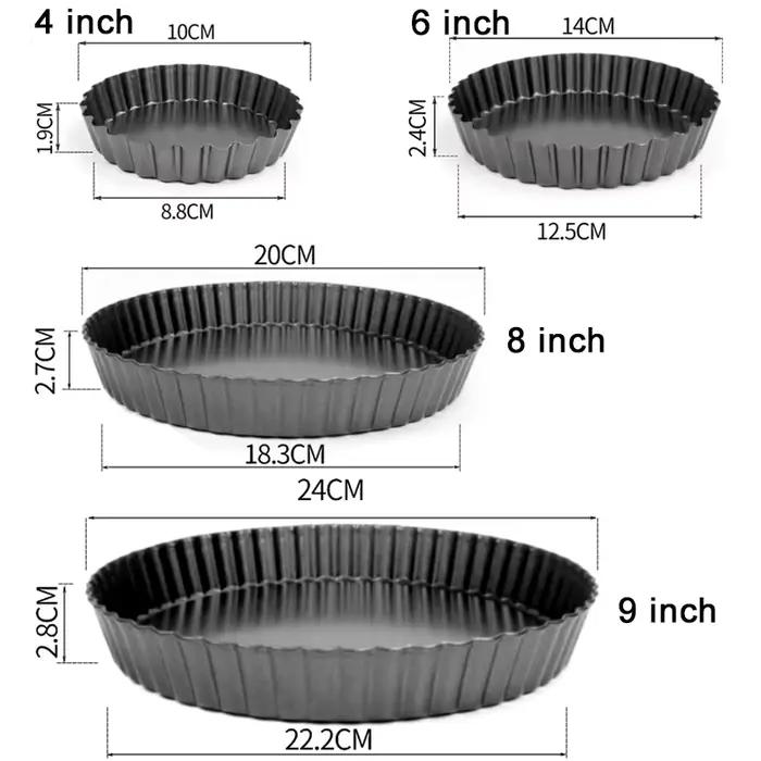 Moule de cuisson antiadhésif pour tarte, 1 pièce, fond amovible, libération facile, 4/6/8/9 pouces, en forme de fleur, poêle à tarte, cuisine, fourniture de cuisson à domicile ZYF