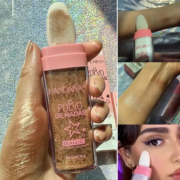 Surligneur mode poudre tapotée haute brillance paillettes