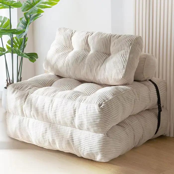 Canapé-lit pliant, fauteuil convertible avec oreiller et matelas pliable, chaise-lit portable, canapé de sol confortable