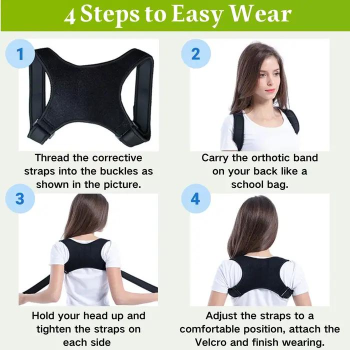 Correcteur de posture réglable, ceinture de soutien dorsal - Soutien ergonomique respirant et antidérapant pour une meilleure posture, adapté à la position assise
